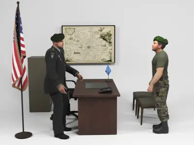 Military Barracks - Scene 3 Low-poly 3D model