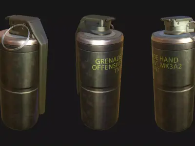 Frag Grenade MK3A2 Low-poly 3D model