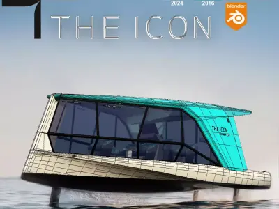 TYDE ICON Electric Yacht Low-poly 3D model