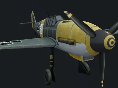 Messerschmitt Bf 109 Hand-Painted Low-poly 3D model