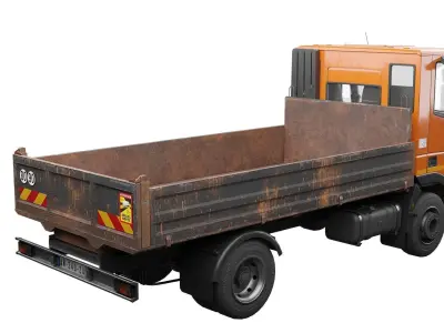 Iveco Eurocargo 100E18 2001 Flatbed Truck Low-poly 3D model
