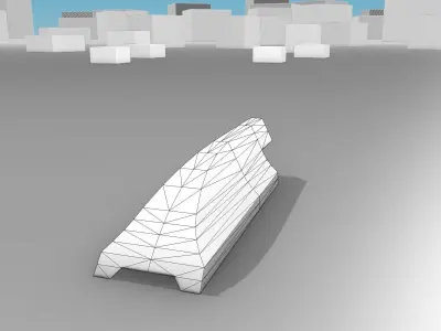 White and Red Road Traffic Barrier - Part 5 - Low-poly 3D model