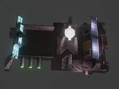 Spaceship- Energy Transporter Low-poly 3D model