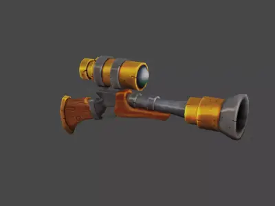 Blunderbuss - Thundergun - Handpainted - lowpoly 3D model 3D model