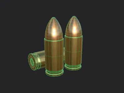 9mm Parabellum Ammo Low-poly 3D model