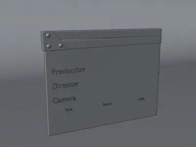 Clapperboard metal box with camera Low-poly 3D model