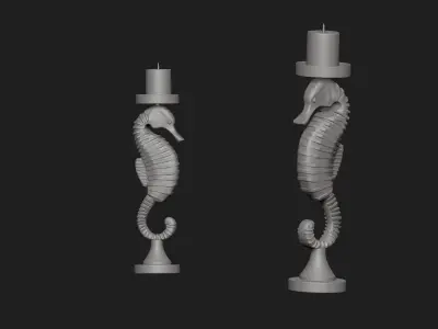 sea horse 3D model buy