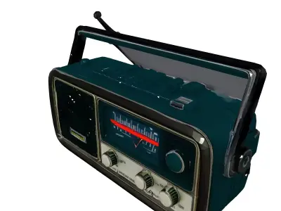 Retro Portable Transistor Radio 3D Model Low-poly 3D model