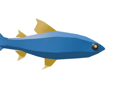 Low Poly Fish Model Free Game Ready Customizable Free low-poly 3D model
