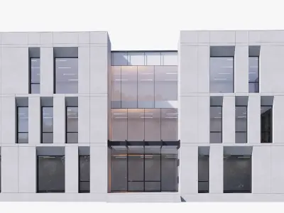 commercial building Low-poly 3D model 6