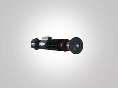 Sci-Fi Mechanical Hilt 3D Model - Low Poly PBR Prop Free low-poly 3D model