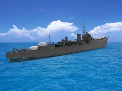 Japanese destroyer Yukikaze 3D model