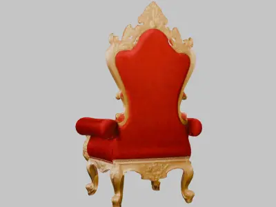 Red and Gold Throne 3D Model Low-poly 3D model