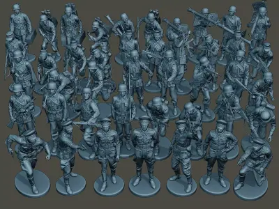 German soldiers ww2 Bundle Pack 1 3D print model