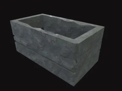 Medieval Slack Tub V02 Low-poly 3D model