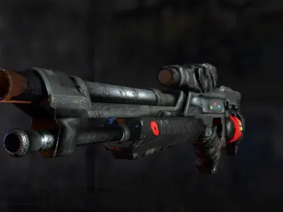 Futuristic Rifle Low-poly 3D model purchase