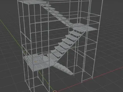 Staircase for construction and industry Scaffolding 3D model