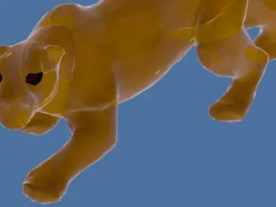 glass leopard 3D model