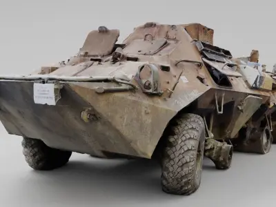 Russian BTR-80 destroyed by Ukrainian army 3D model