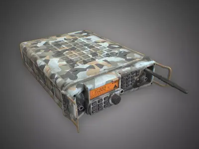 Modern Military Radio - Camouflage Low-poly 3D model