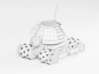 Toy Tank 3D Model Low-poly 3D model