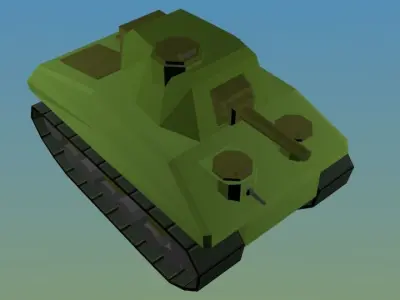 Low Poly WW2 Sherman Tank Free low-poly 3D model