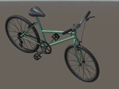 Animated Bicycle Low-poly 3D model