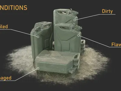 Gameready PBR Jerrycan Low-poly 3D model purchase