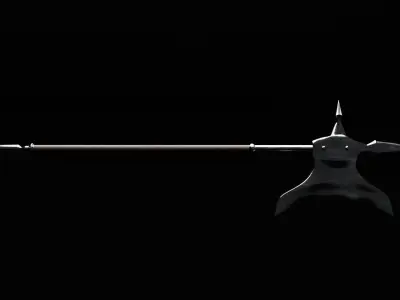 Halberd Pole Weapon Of Medieval Low-poly 3D model