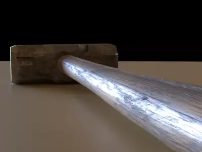 Sledgehammer low poly hammer from movie star wars Low-poly 3D model