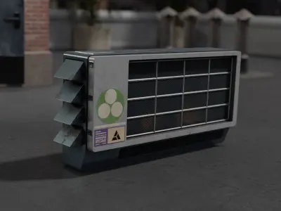 Air Conditioner Unit and Refrigeration Machine Game Ready Low-poly 3D model 4