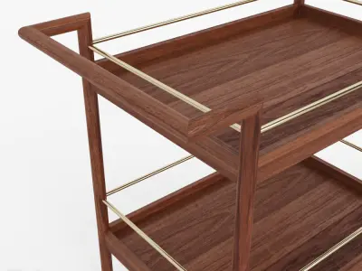 Mid-Century Bar Cart by West Elm 3D model