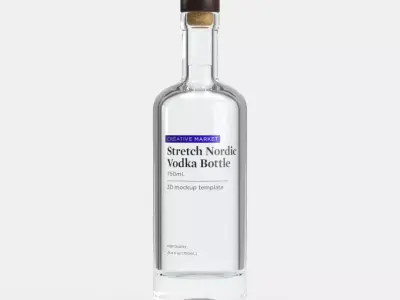 750mL Stretch Nordic Glass Vodka Bottle 3D model