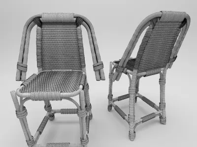 Rattan Chair Free 3D model