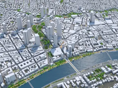 Frankfurt City in Germany 3D model