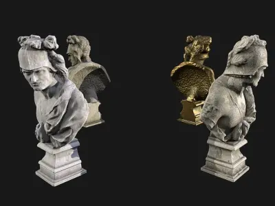 Ancient statue of Mars Low-poly 3D model