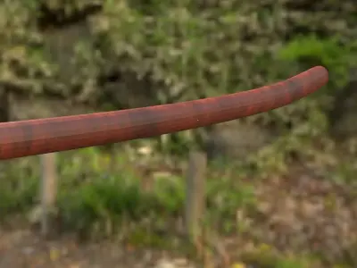Japanese samurai katana PBR low poly game ready Low-poly 3D model