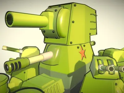 Super Heavy tank KV-44 Low-poly 3D model