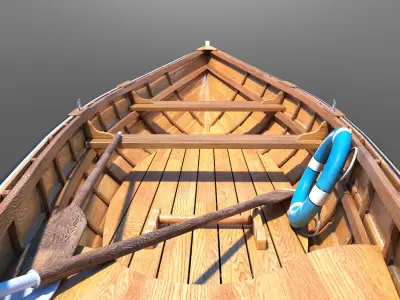 Boat wooden 3D model