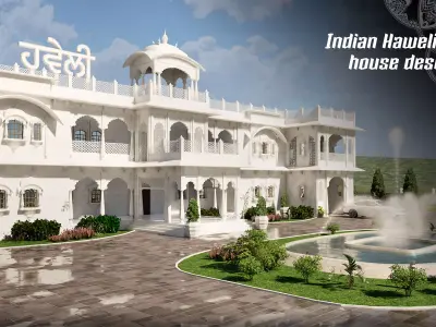 Indian Haweli Exterior  Architecture  3D model