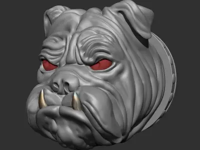 Dog bust wall mounted 3D print model