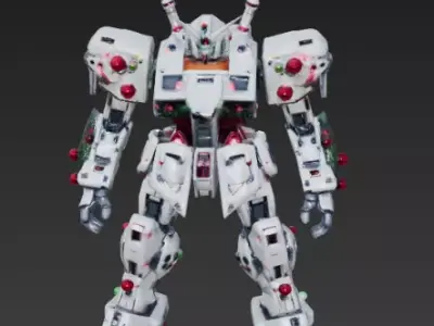 Christmas Combat Mecha 3D Model Festive War Suit Low-poly 3D model