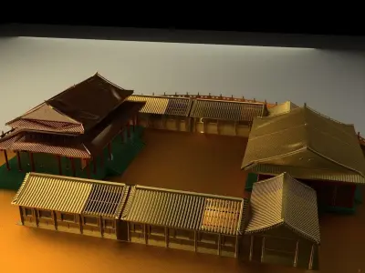 Chinese courtyard house 3D model