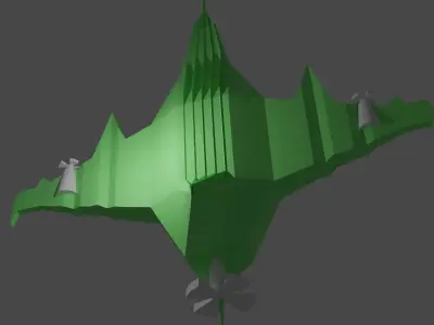 this low poly plan 3D model
