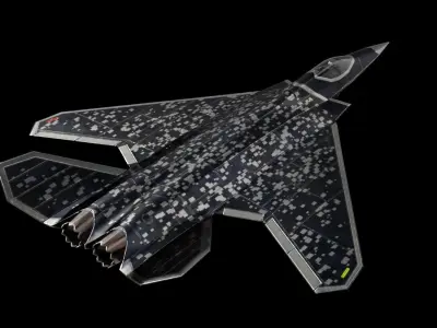 FCAS -French Concept fighter jet Low-poly 3D model