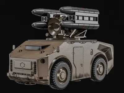 Crotale  And   KSAM Korean Surface to Air Missile   2 Pack Low-poly 3D model