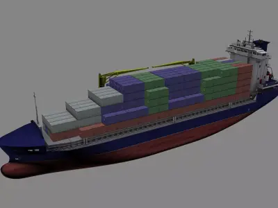 Akdeniz container ship Low-poly 3D model