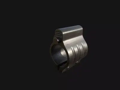 SLR Sentry 7 Adjustable Clamp-On Gas Block Game Ready 3D Model Low-poly 3D model