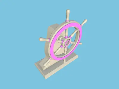 Pirate Ship Wheel 06 - Pink Girl - Helm Interior Parts Low-poly 3D model