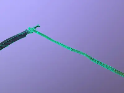 Pumpkin Scythe Low-poly 3D model